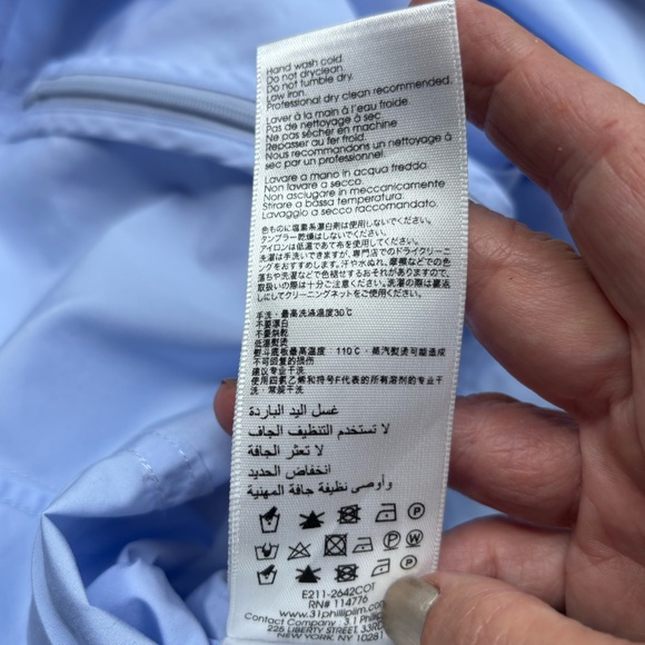 3.1 Phillip Lim Sky Blue Puff Sleeve Poplin Blouse - Picture 8 of 9